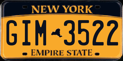 NY license plate GIM3522