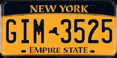 NY license plate GIM3525