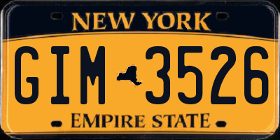 NY license plate GIM3526