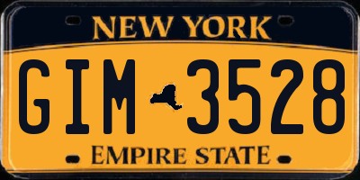 NY license plate GIM3528