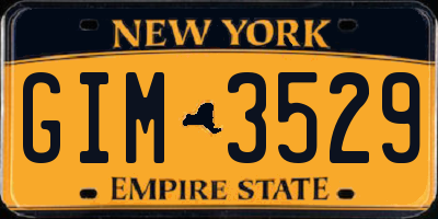 NY license plate GIM3529
