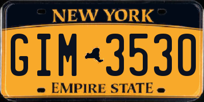 NY license plate GIM3530