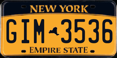 NY license plate GIM3536