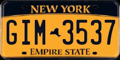NY license plate GIM3537