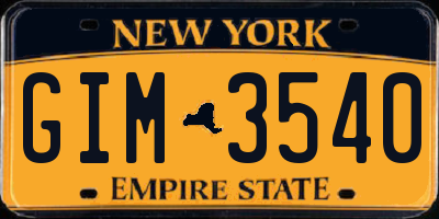 NY license plate GIM3540