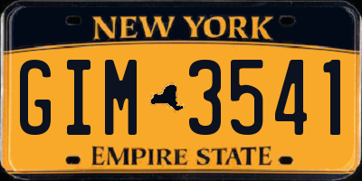 NY license plate GIM3541