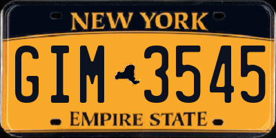 NY license plate GIM3545