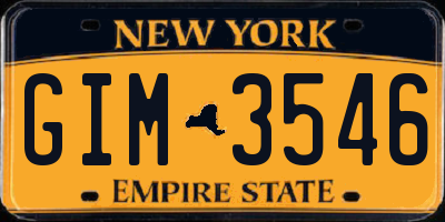 NY license plate GIM3546
