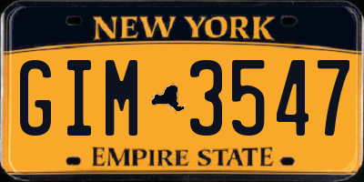 NY license plate GIM3547