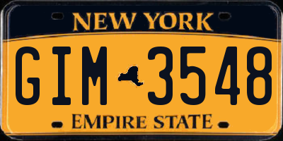 NY license plate GIM3548