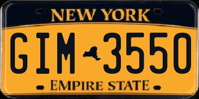 NY license plate GIM3550