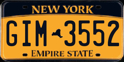 NY license plate GIM3552