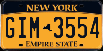 NY license plate GIM3554