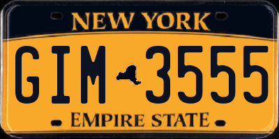 NY license plate GIM3555