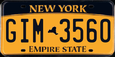 NY license plate GIM3560