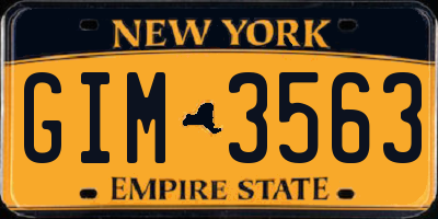 NY license plate GIM3563