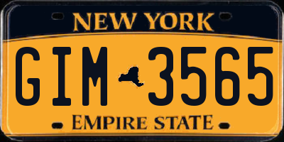 NY license plate GIM3565