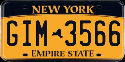 NY license plate GIM3566