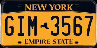 NY license plate GIM3567
