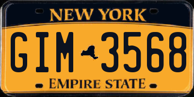 NY license plate GIM3568