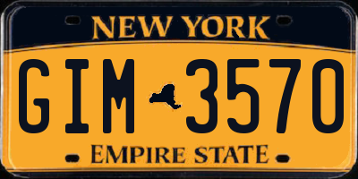 NY license plate GIM3570