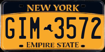NY license plate GIM3572