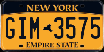 NY license plate GIM3575