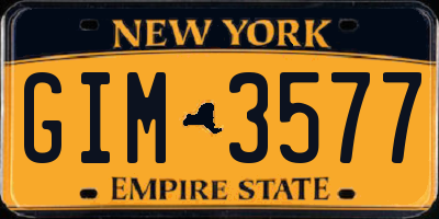 NY license plate GIM3577