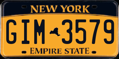 NY license plate GIM3579
