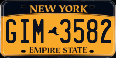 NY license plate GIM3582