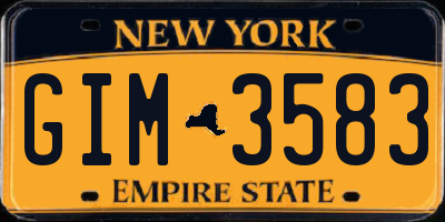 NY license plate GIM3583