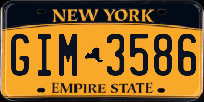 NY license plate GIM3586