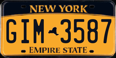 NY license plate GIM3587