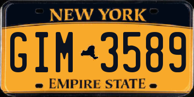 NY license plate GIM3589