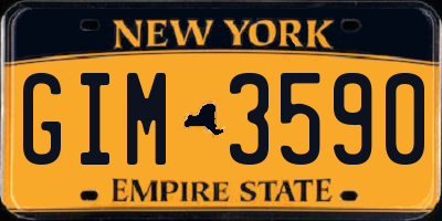 NY license plate GIM3590