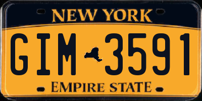 NY license plate GIM3591
