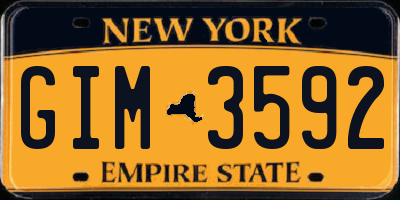 NY license plate GIM3592