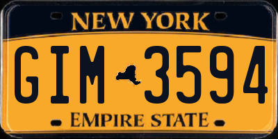 NY license plate GIM3594