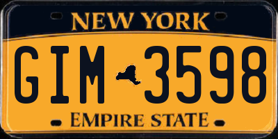 NY license plate GIM3598