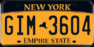 NY license plate GIM3604