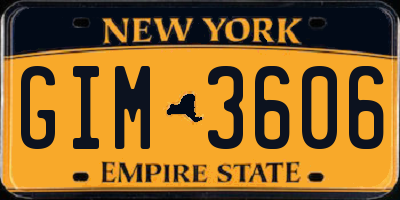 NY license plate GIM3606