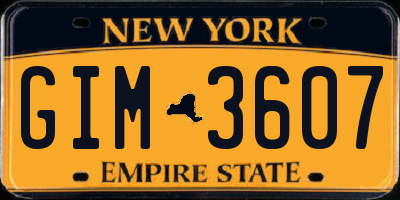 NY license plate GIM3607