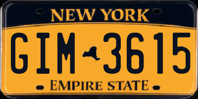 NY license plate GIM3615