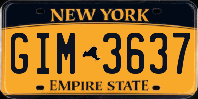 NY license plate GIM3637