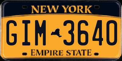 NY license plate GIM3640