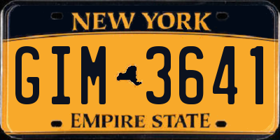 NY license plate GIM3641