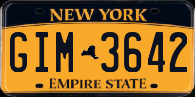 NY license plate GIM3642