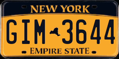 NY license plate GIM3644