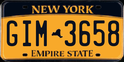 NY license plate GIM3658