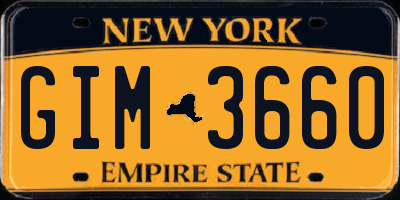NY license plate GIM3660